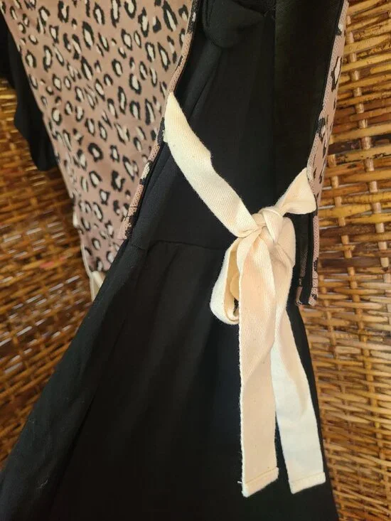 Entro "Into The Wild" Dress NWT SZ L Black & Leopard Print $ 69.95 - Picture 8 of 12